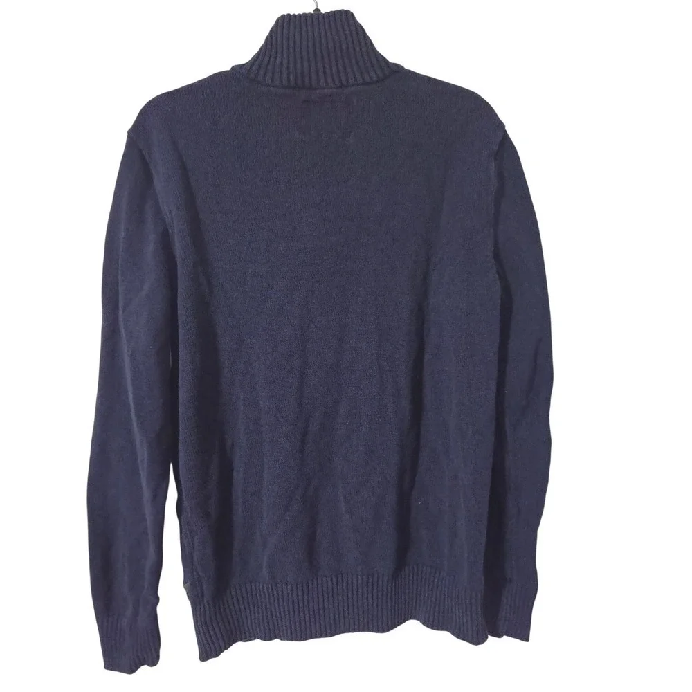 American Eagle Outfitters Men's Navy Blue Athletic Fit Quarter Zip Sweater L